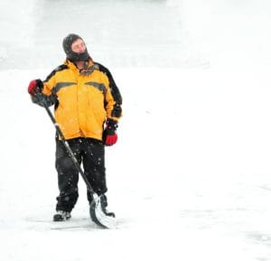 man shoveling snow